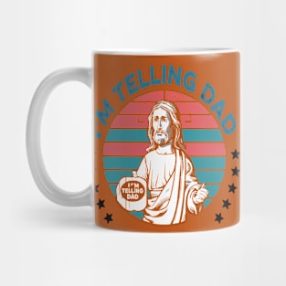 I'm Telling Dad Retro Vintage Religious Christian Jesus Mug